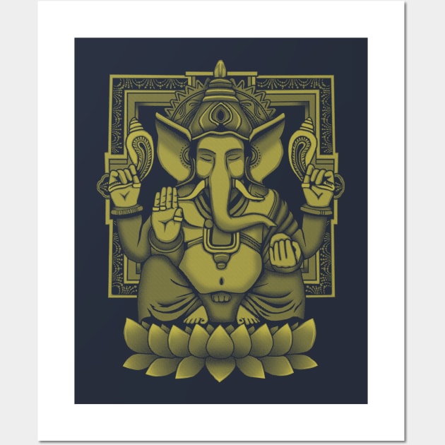 Ganesh Yellow Wall Art by GAz